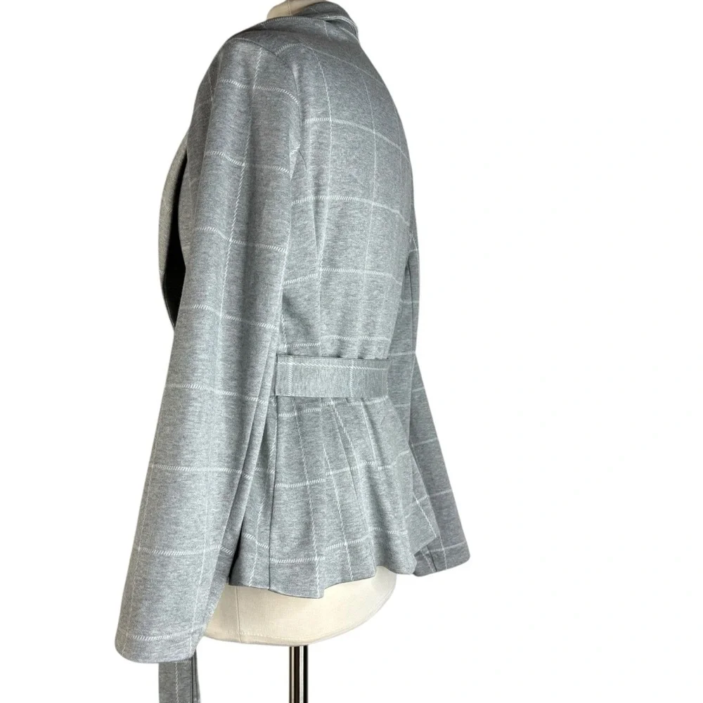 New C Est 1946 Womens Grey / White Window Pane Light Weight Jacket Size Large
